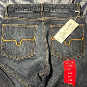 Kimes Ranch Dark Blue Denim Jeans with Yellow Stitching